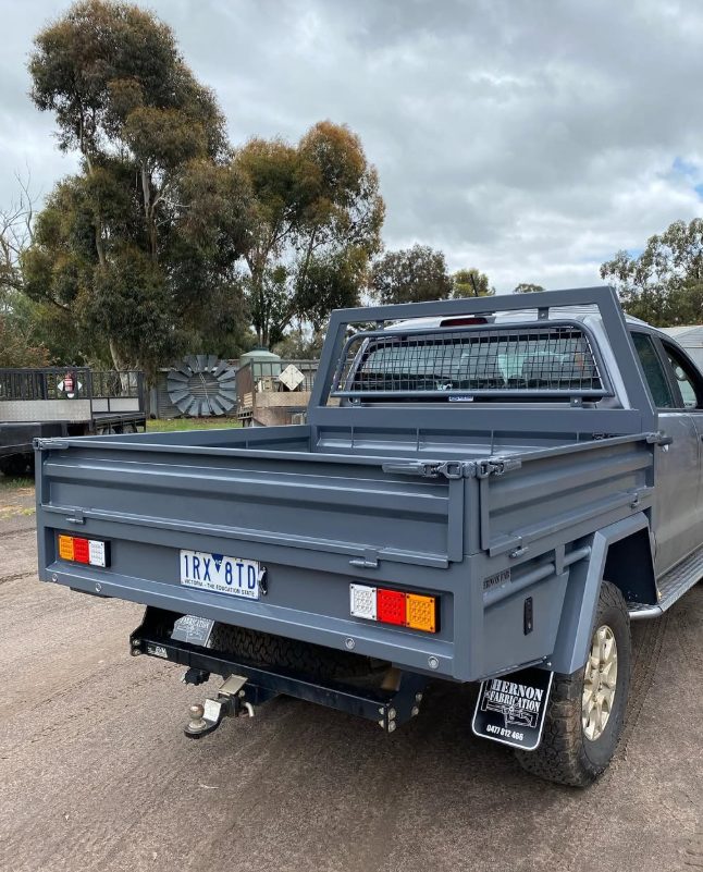 Custom grey steel ute tray