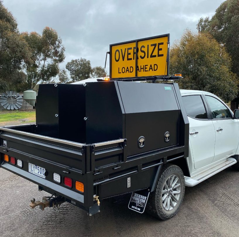 Ute canopy build with oversize load sign fit-out